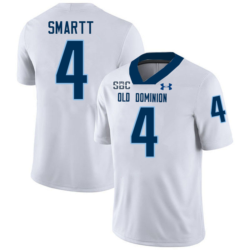 #4 Stone Smartt Old Dominion Monarchs College Football Jerseys Stitched-White